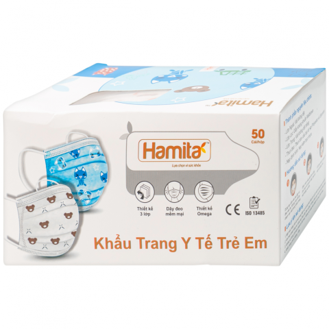 khẩu trang y tế Hamita hình mèo Kitty đáng yêu dành cho bé gái