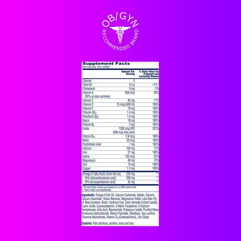 Thành phần của thuốc One A Day Women’s Prenatal 1 chi tiết