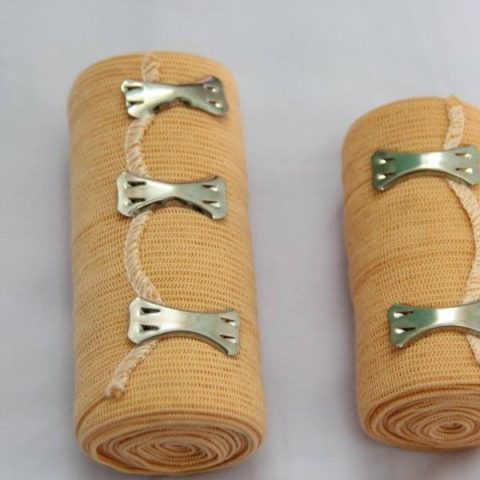 Hình ảnh băng thun y tế co giãn 2 móc màu da, sản phẩm hỗ trợ trị liệu