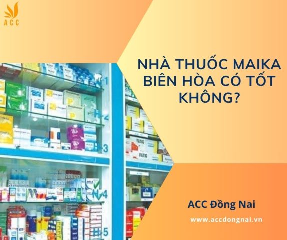 Bảng hiệu và mặt tiền Nhà Thuốc Maika Biên Hòa, thể hiện sự chuyên nghiệp và uy tín trong ngành dược phẩm