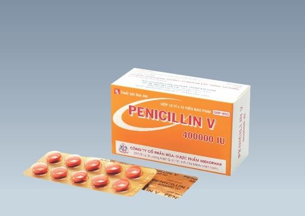 Hộp thuốc Penicillin V, một dạng penicillin dùng đường uống phổ biến