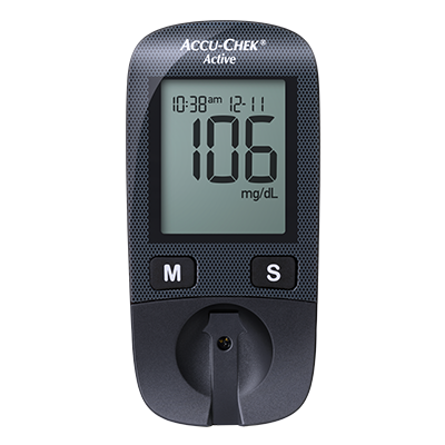 Máy đo đường huyết Accu-Chek Active hiển thị kết quả mg/dL