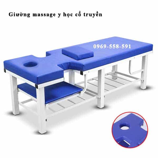 Giường vật lý trị liệu màu xanh chuyên dụng trong phục hồi chức năng