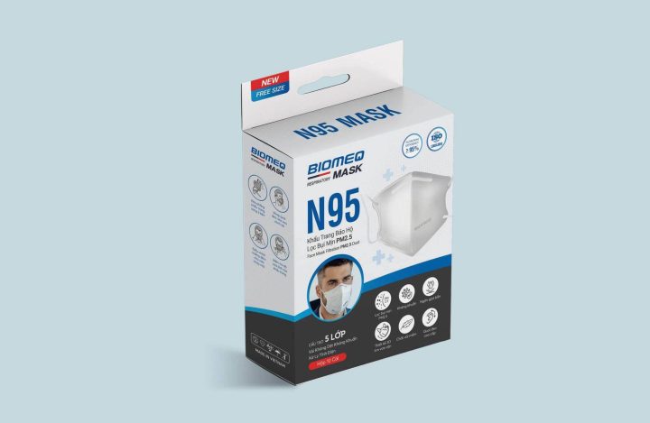 Hộp 30 chiếc khẩu trang N95 Biomeq Mask 5 lớp lọc khuẩn tối đa