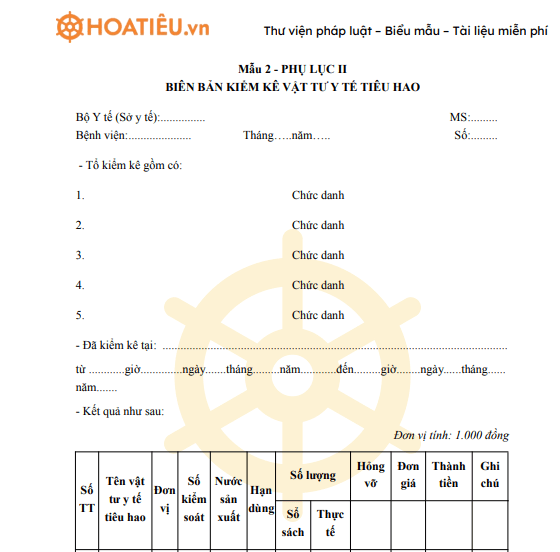 qt.26.ht.05 Biên Bản Kiểm Kê Thuốc Tủ Trực: Hướng Dẫn Chi Tiết
