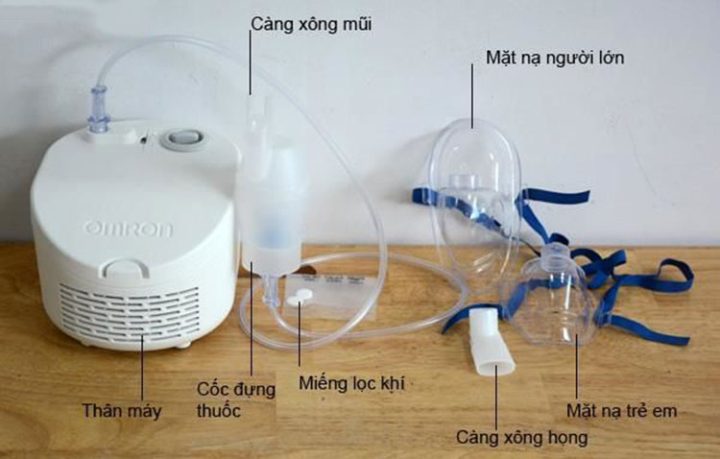 Hình ảnh chi tiết cấu tạo và các bộ phận của máy xông khí dung