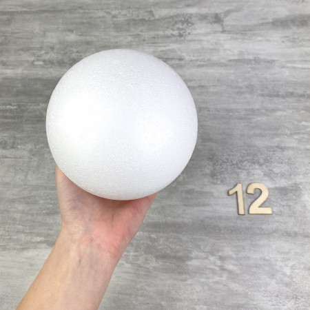 Quả cầu polystyrene đường kính 12cm chất lượng cao, minh họa kích thước chuẩn trong y tế