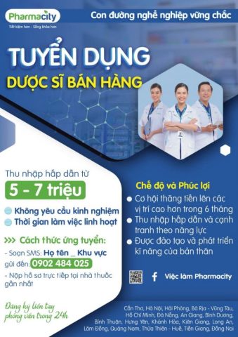 Tuyển Nhân Viên Bán Thuốc Theo Ca Tại Hà Nội Lương Hấp Dẫn