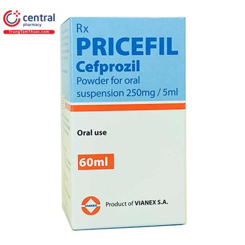 Thuốc Pricefil 60ml dạng hỗn dịch uống, hỗ trợ điều trị nhiễm khuẩn ở trẻ em