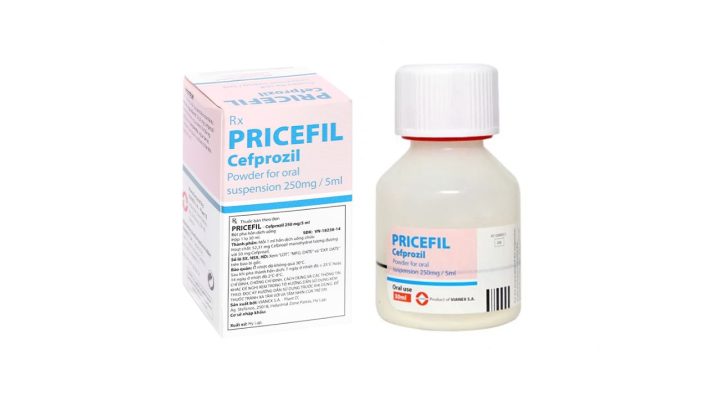 Hộp thuốc Pricefil điều trị nhiễm khuẩn, kèm dụng cụ đo liều cho trẻ