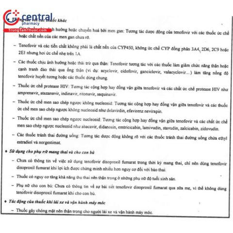 Hướng dẫn sử dụng Tenofovir cho phụ nữ cho con bú an toàn